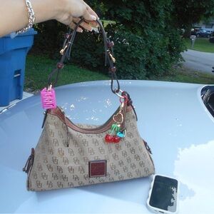 Dooney & Bourke Tan and Brown Shoulder Bag Elegant Design
